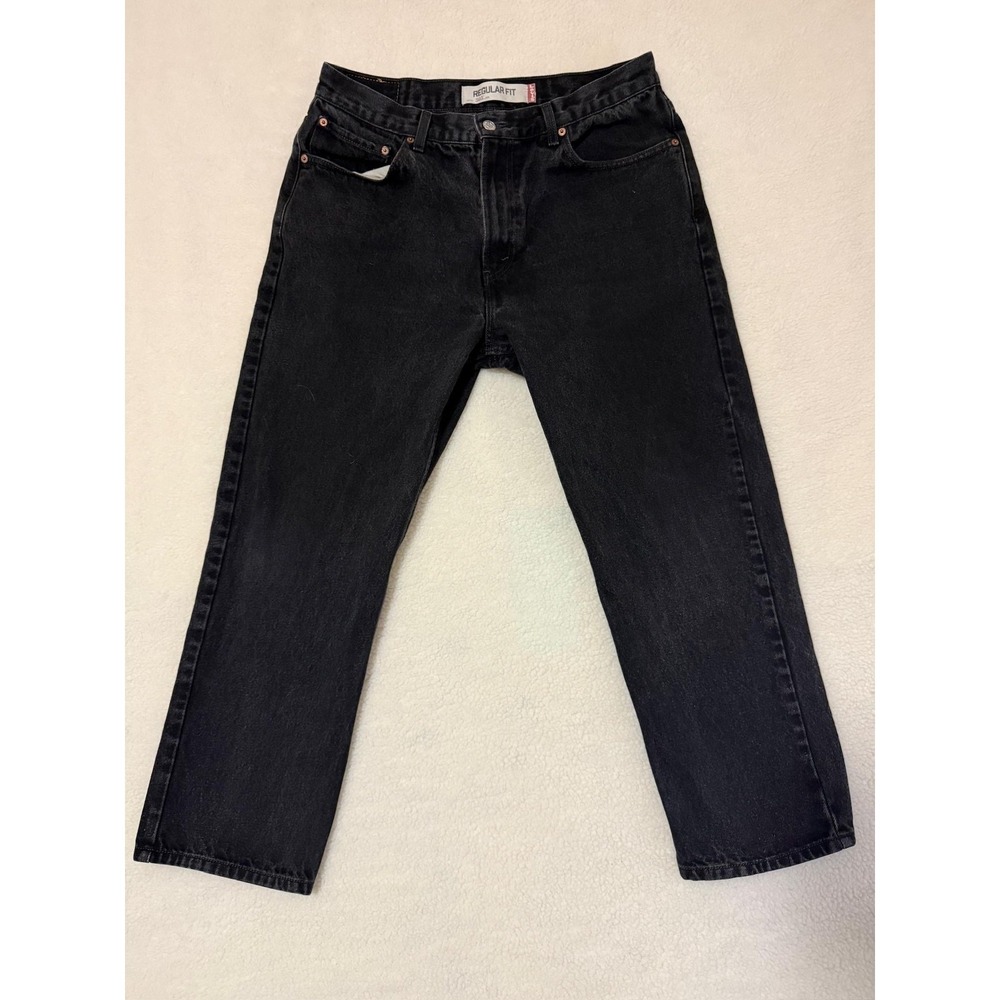 Levis 505 Jeans Mens‎ 36x29 Black Regular Straight Fit Cotton Denim 00505-0260